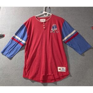 Mitchell & Ness Patriots Retro Throwback Henley 3/4 Sleeve XL NFL